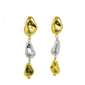 Elegant Gold and Silver Drop Earrings